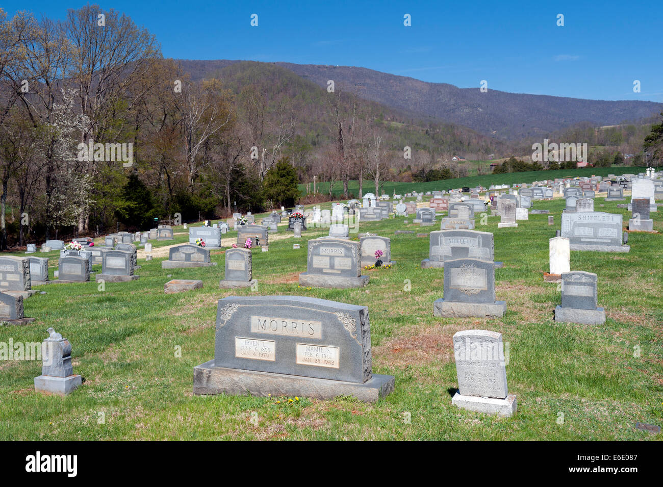 Evergreen Church of the Brethren cemetery, Dyke,Virginia, USA Stock