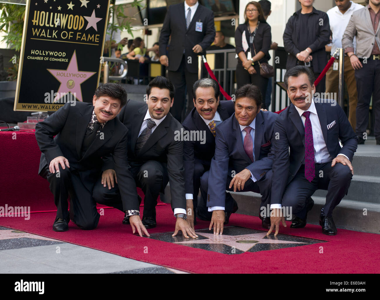 Hollywood, USA. 21st Aug, 2014. The five members of Los Tigres del