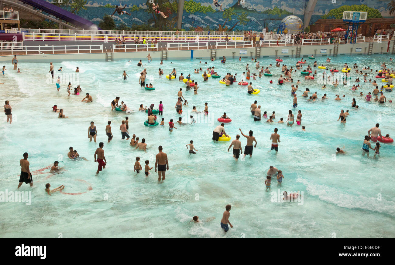 World Waterpark in West Edmonton mall, one of the largest shopping centers in the world. Stock Photo
