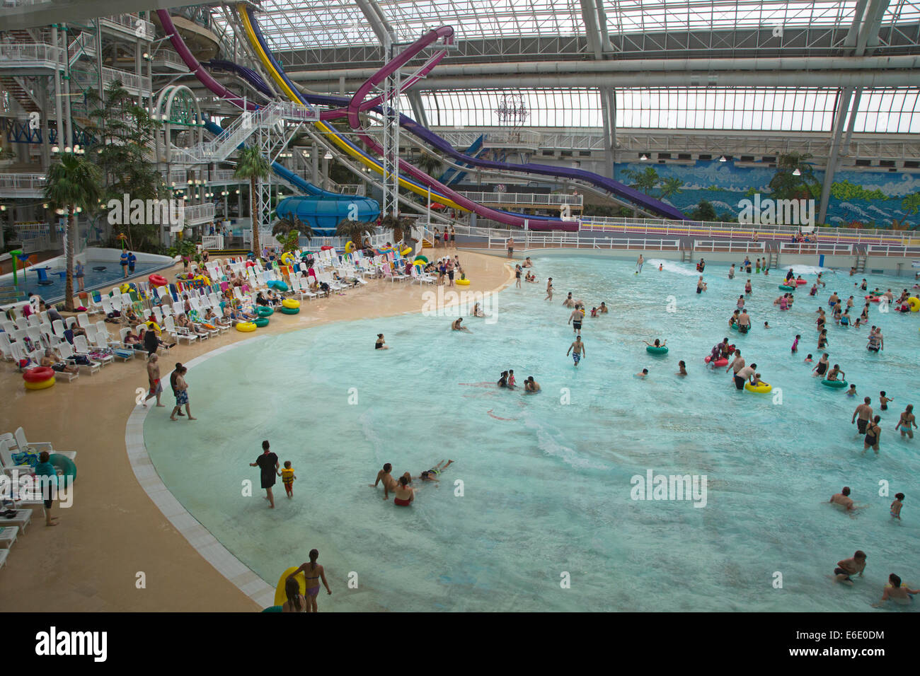 World Waterpark in West Edmonton mall, one of the largest shopping centers in the world. Stock Photo