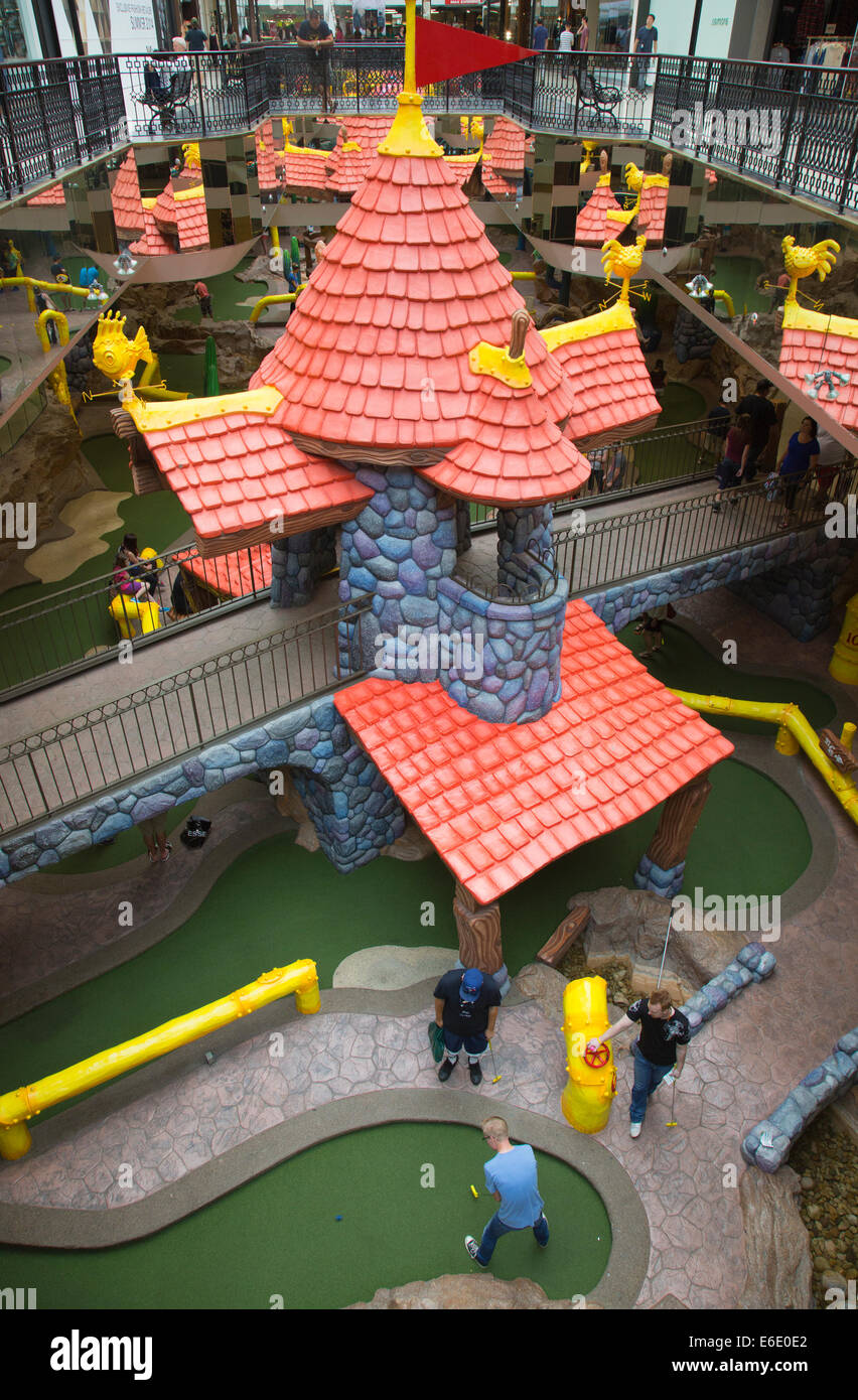 Professor Wem's Adventure Golf miniature golf course in West Edmonton mall, one of the largest shopping centers in the world. Stock Photo
