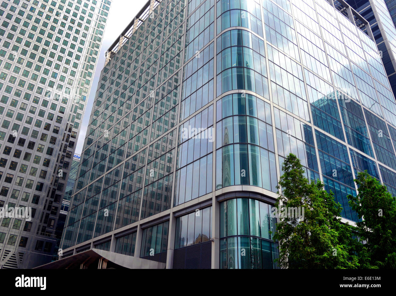 Glass-clad office facades canary wharf, London Docklands Stock Photo
