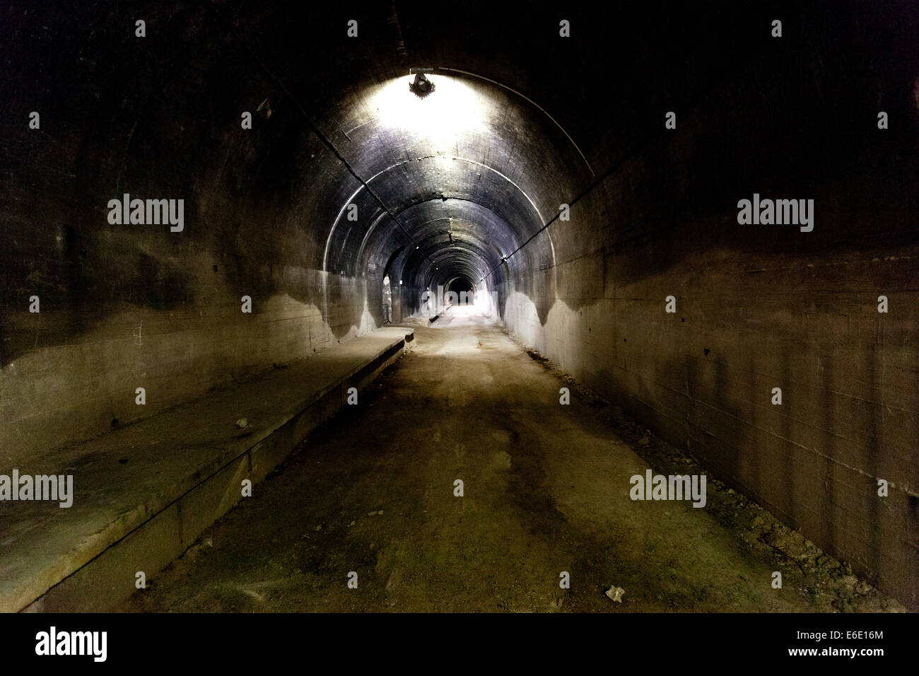 Forteresse de Mimoyecques, secret underground base for the giant Nazi V3 super gun, Pas de Calais, France Stock Photo