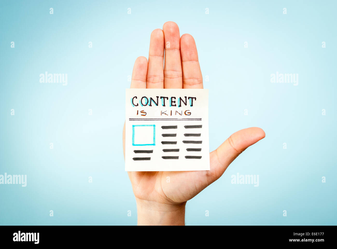 Hand with content is king message Stock Photo