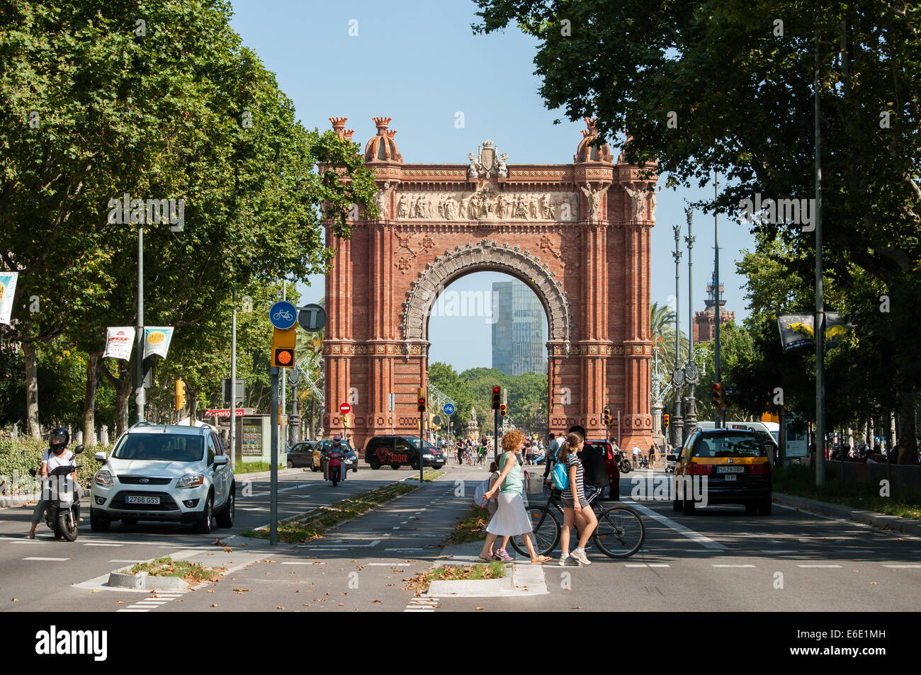 Triumphal arch of Barcelona Stock Photo