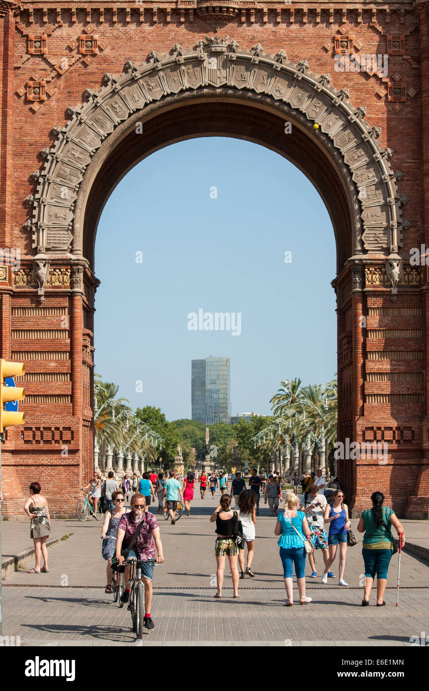 Triumphal arch of Barcelona Stock Photo