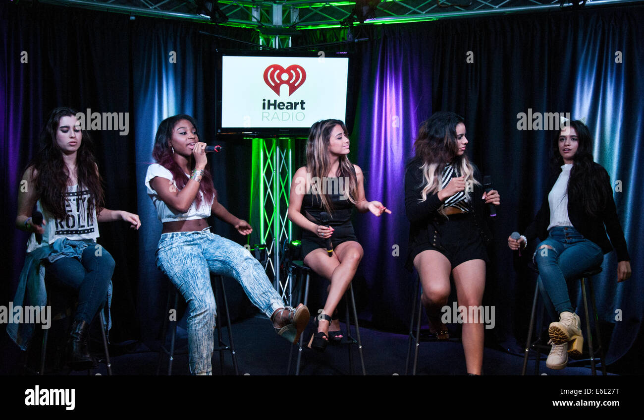 Bala Cynwyd, Pennsylvania, USA. 21st August, 2014. (L to R) Lauren Jauregui, Normani Hamilton, Ally Brook, Dinah Jane Hansen and Camila Cabello of American Girl Group Fifth Harmony Perform at Q102's Performance Theatre on August 21, 2014 in Bala Cynwyd, Pennsylvania, United States. Credit:  Paul Froggatt/Alamy Live News Stock Photo