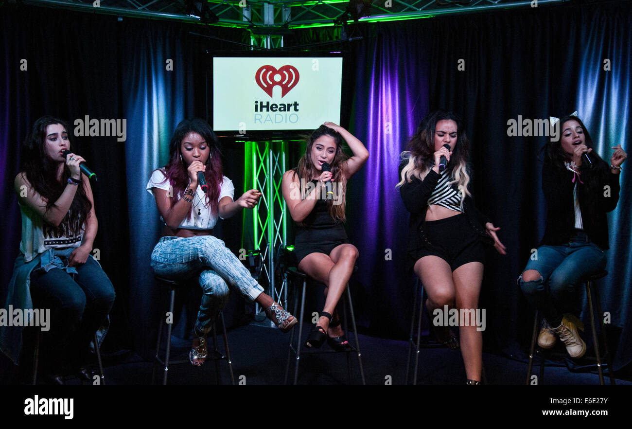 Bala Cynwyd, Pennsylvania, USA. 21st August, 2014. (L to R) Lauren Jauregui, Normani Hamilton, Ally Brook, Dinah Jane Hansen and Camila Cabello of American Girl Group Fifth Harmony Perform at Q102's Performance Theatre on August 21, 2014 in Bala Cynwyd, Pennsylvania, United States. Credit:  Paul Froggatt/Alamy Live News Stock Photo