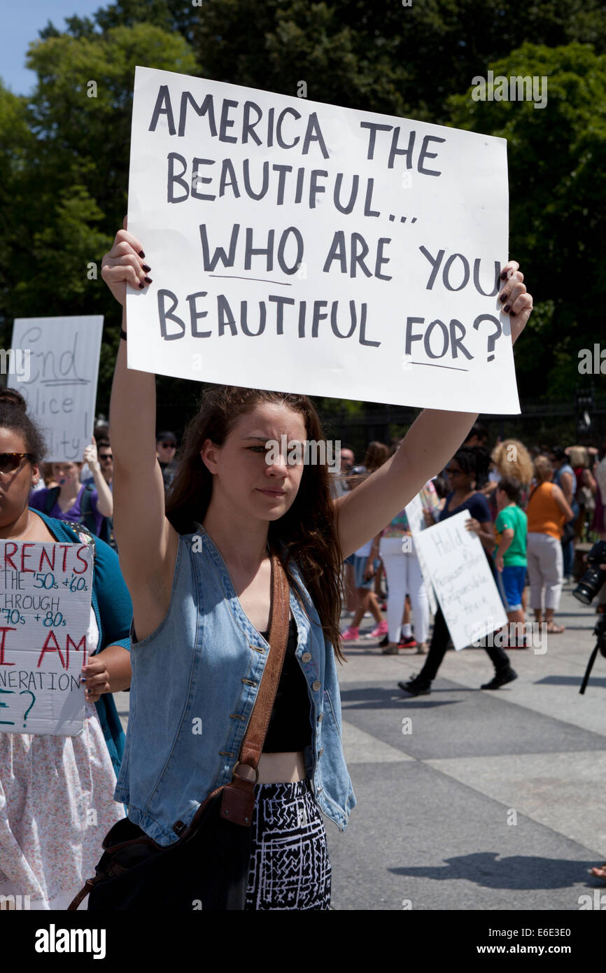 Police brutality protesters - Washington, DC USA Stock Photo