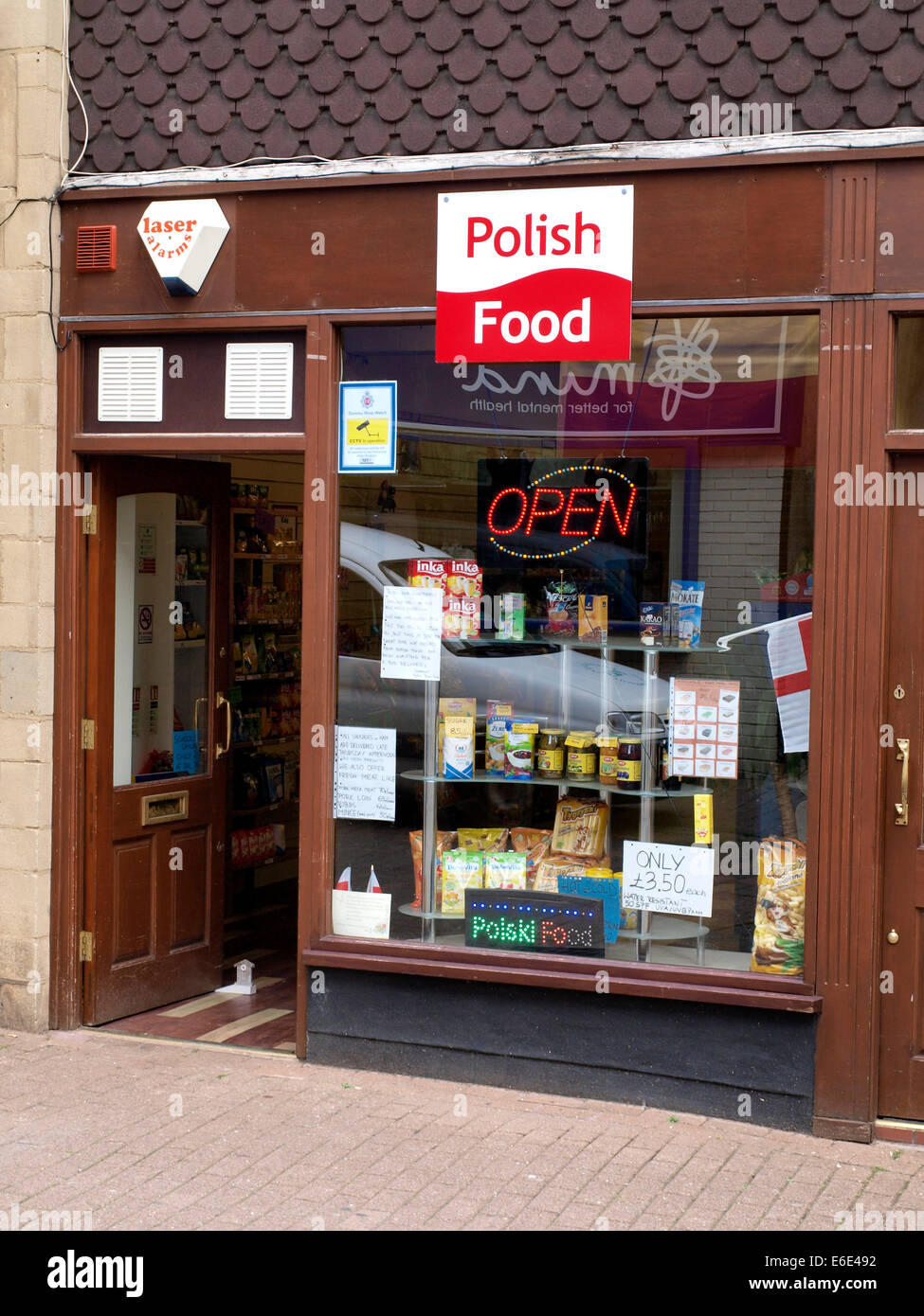 Polish food shop, Dursley, Gloucestershire, UK Stock Photo