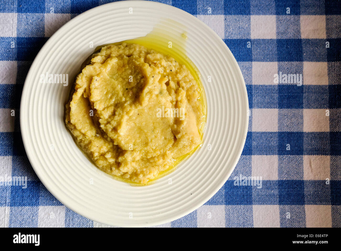 A Plate of Hummus, Crete, Greece Stock Photo