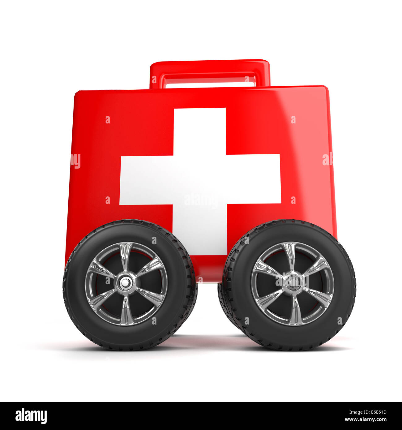 3d render of a first aid kit with wheels Stock Photo - Alamy