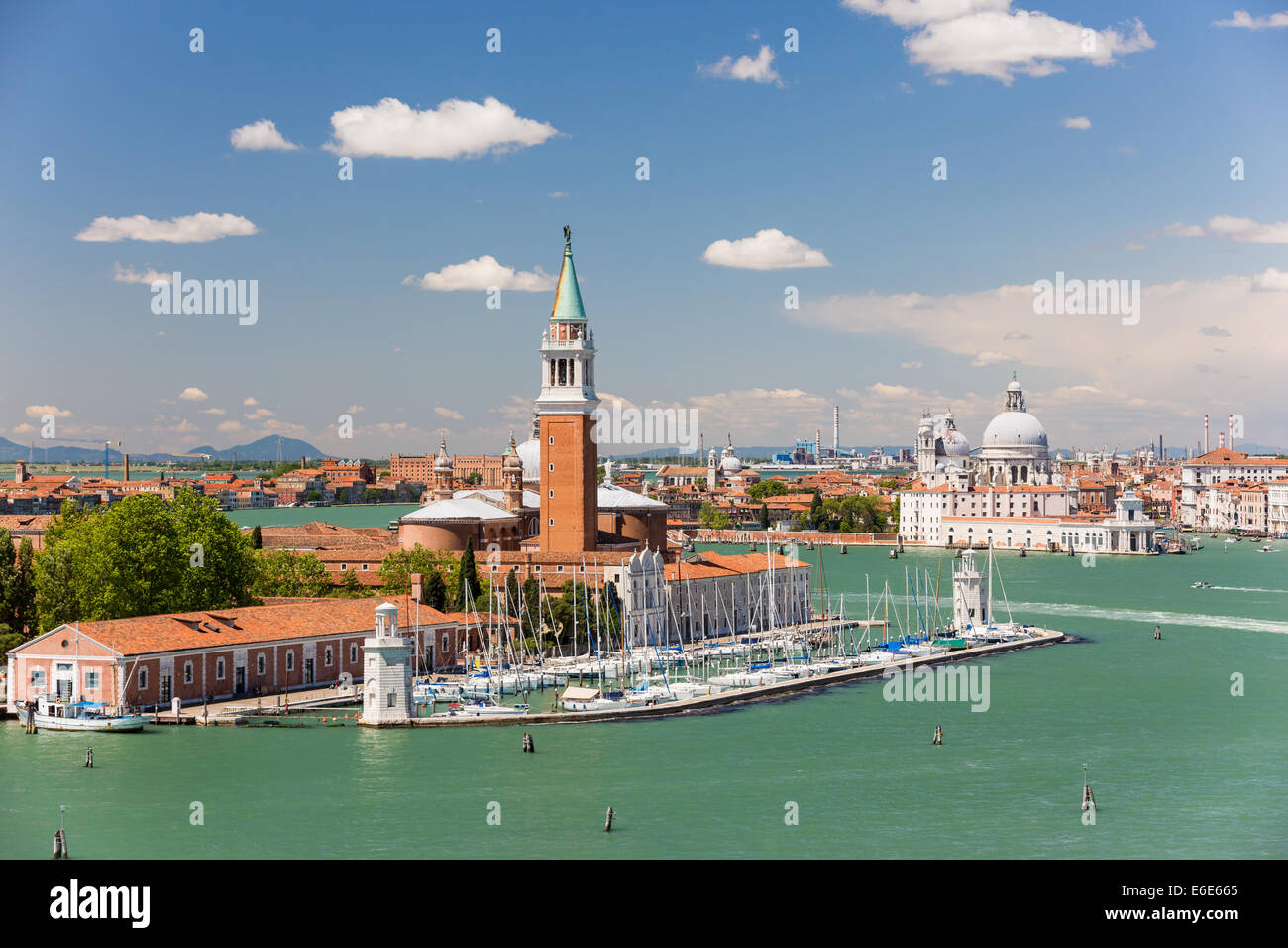 San Giorgio Maggiore Island & Giudecca Canal, Venice Italy Stock Photo