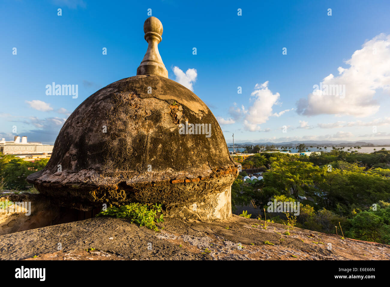 Lookout post at the Fort San Felipe del Moro, San Juan Puerto Rico Stock Photo