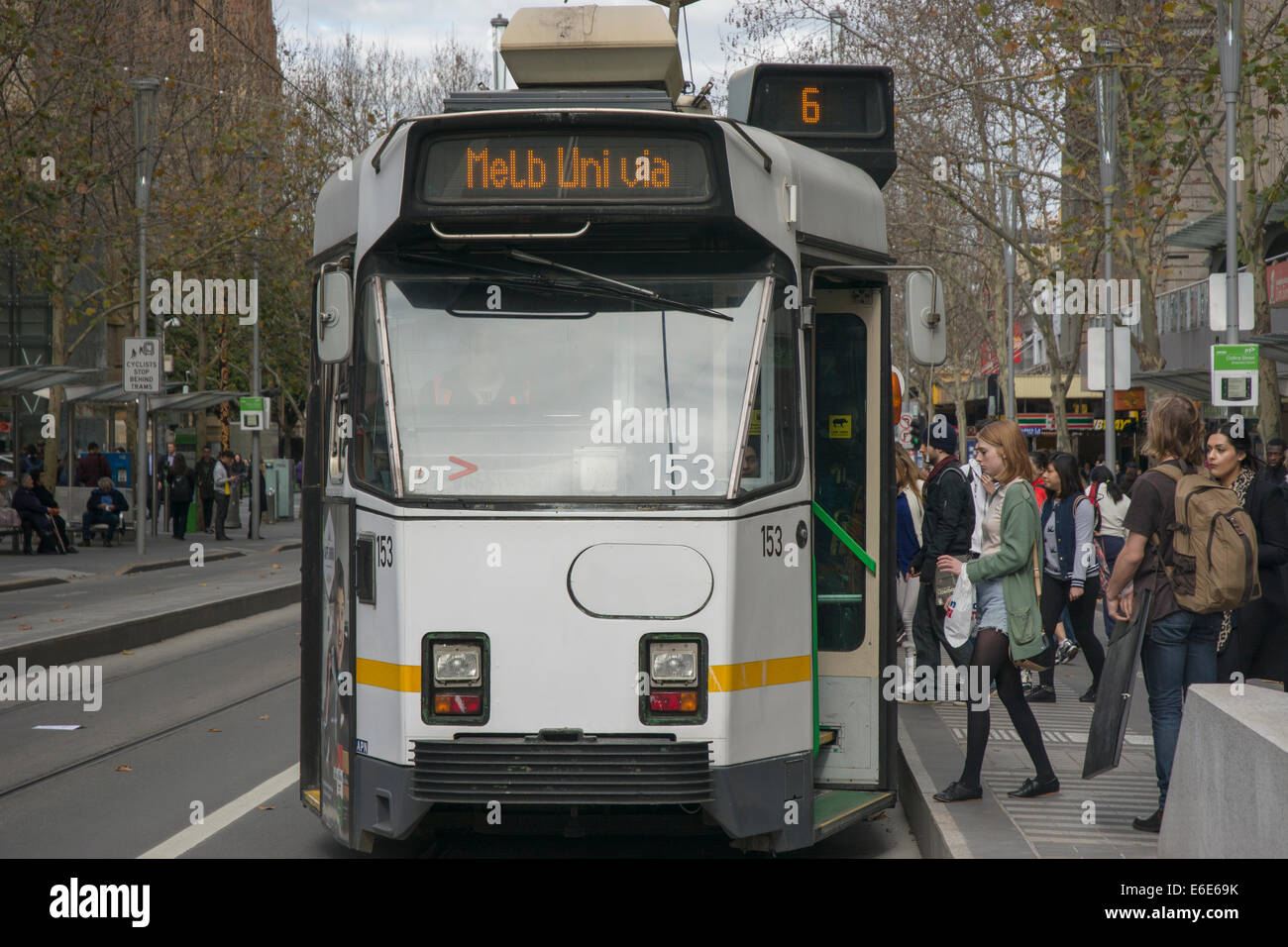 Tram Swanston Street Melbourne Australia Stock Photo