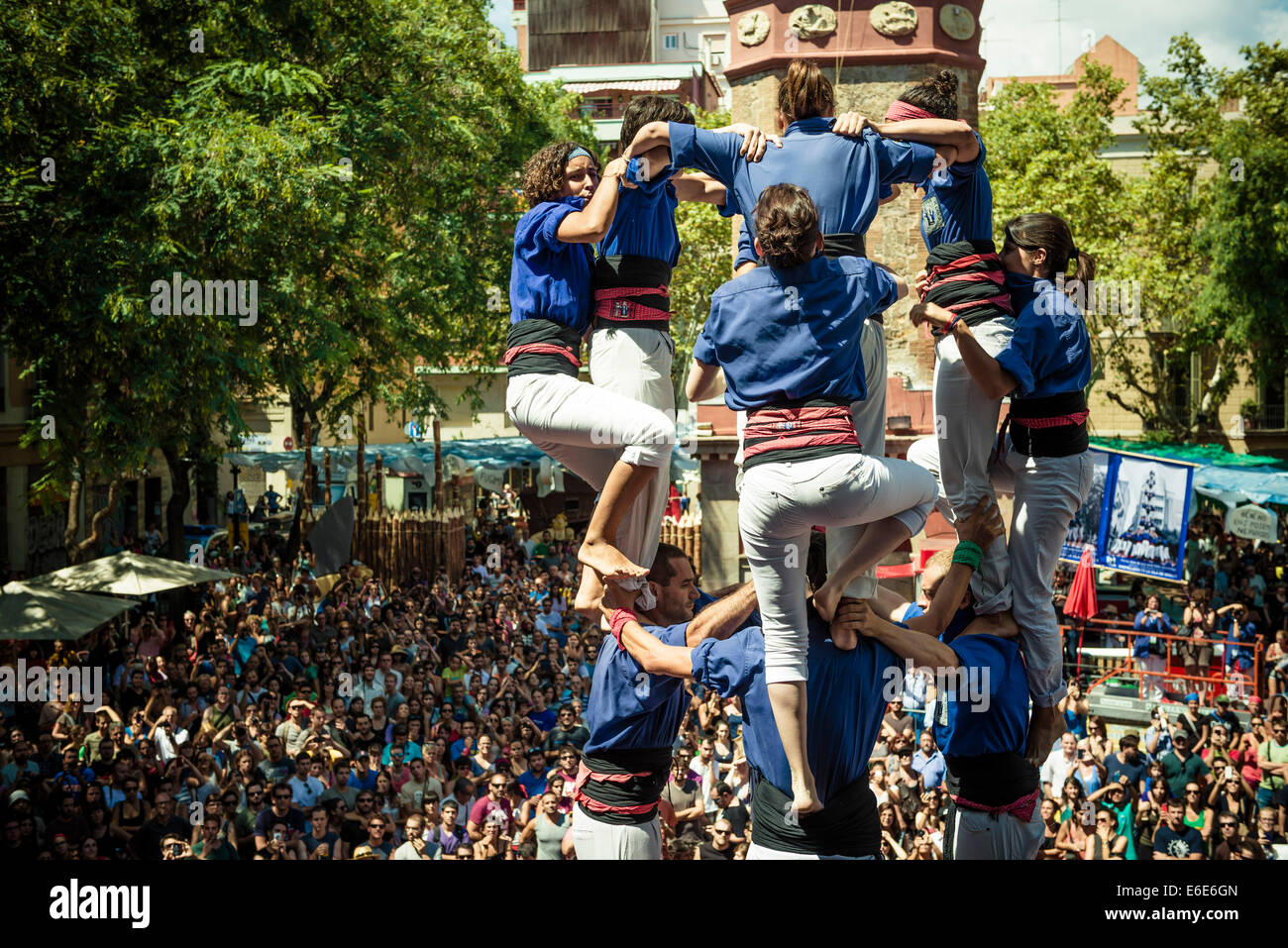 Barcelona, Catalonia, Spain. 17th Aug, 2014. The Castellers de la Vila