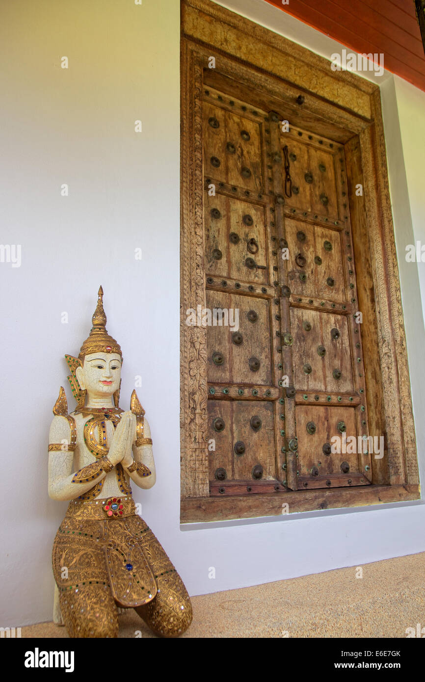 An Indian door on a Thai house, Thailand Stock Photo
