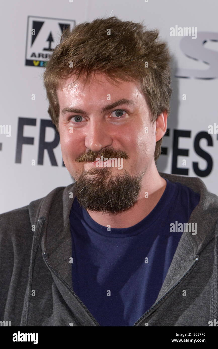 The 15th Film4 Frightfest on 21/08/2014 at The VUE West End, London. Media Wall and Photocall for the opening film The Guest. Attended by the Director (Adam), Writer (Simon) and Actress (Maika). Persons pictured: Adam Wingard. Picture by Julie Edwards Stock Photo