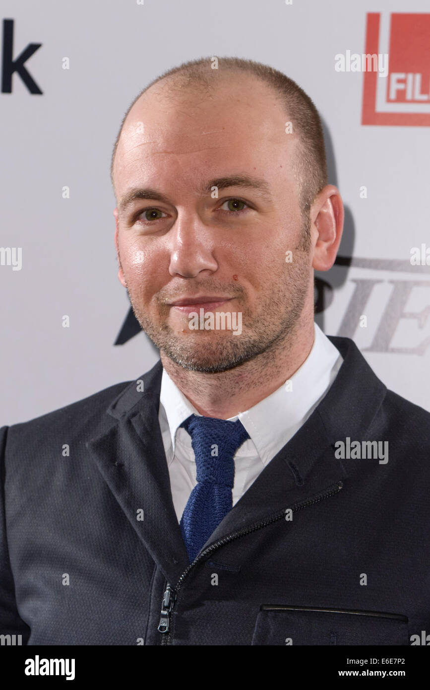 The 15th Film4 Frightfest on 21/08/2014 at The VUE West End, London. Media Wall and Photocall for the opening film The Guest. Attended by the Director (Adam), Writer (Simon) and Actress (Maika). Persons pictured: Simon Barratt. Picture by Julie Edwards Stock Photo