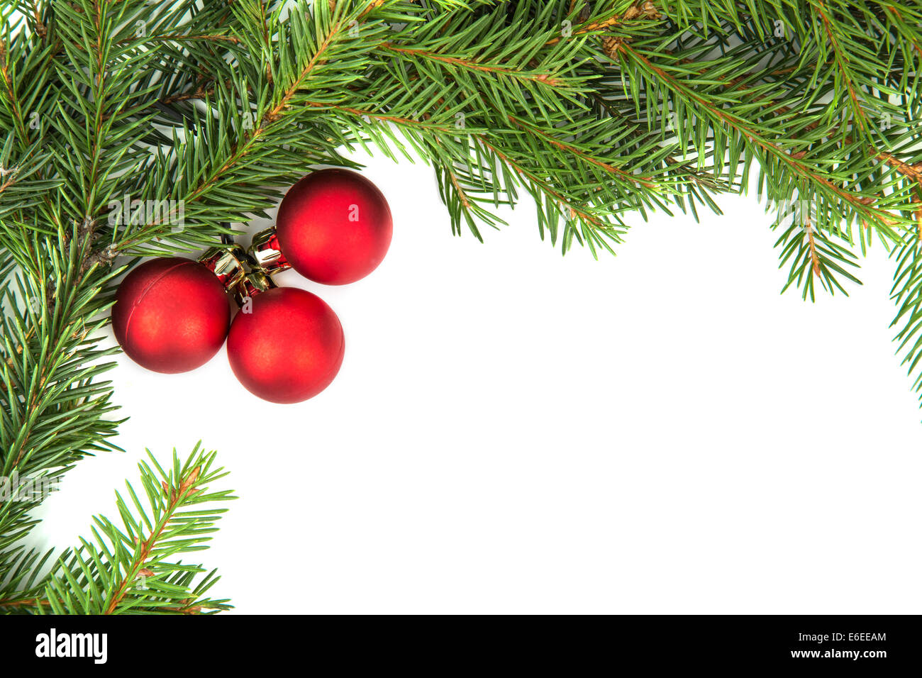 Christmas frame with red ball Stock Photo - Alamy
