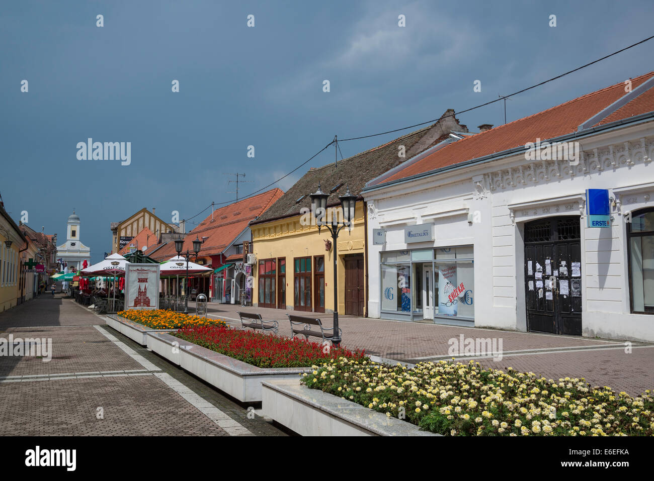 Pedestrianised main square, Djakovo, Đakovo, Slavonia, Croatia Stock Photo
