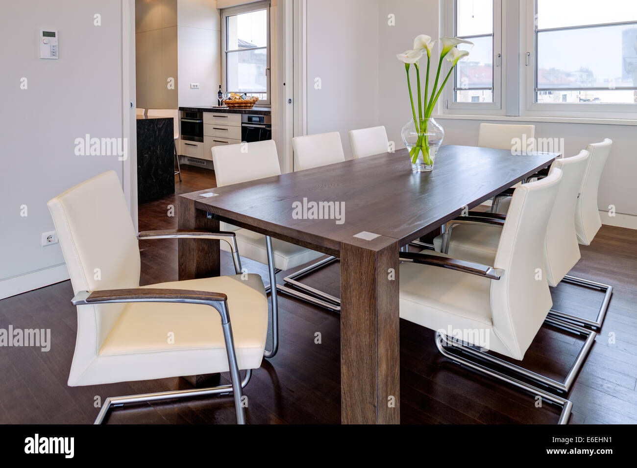 Modern luxury smart building residential apartment interior with ...