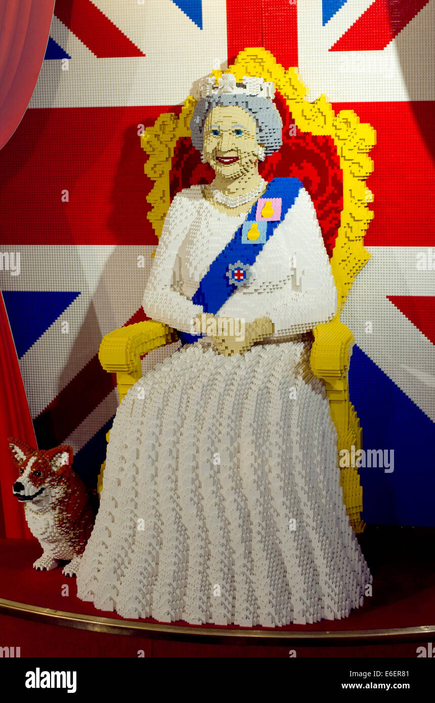 Model of Queen Elizabeth II made from lego on display in Hamley's London  Stock Photo - Alamy