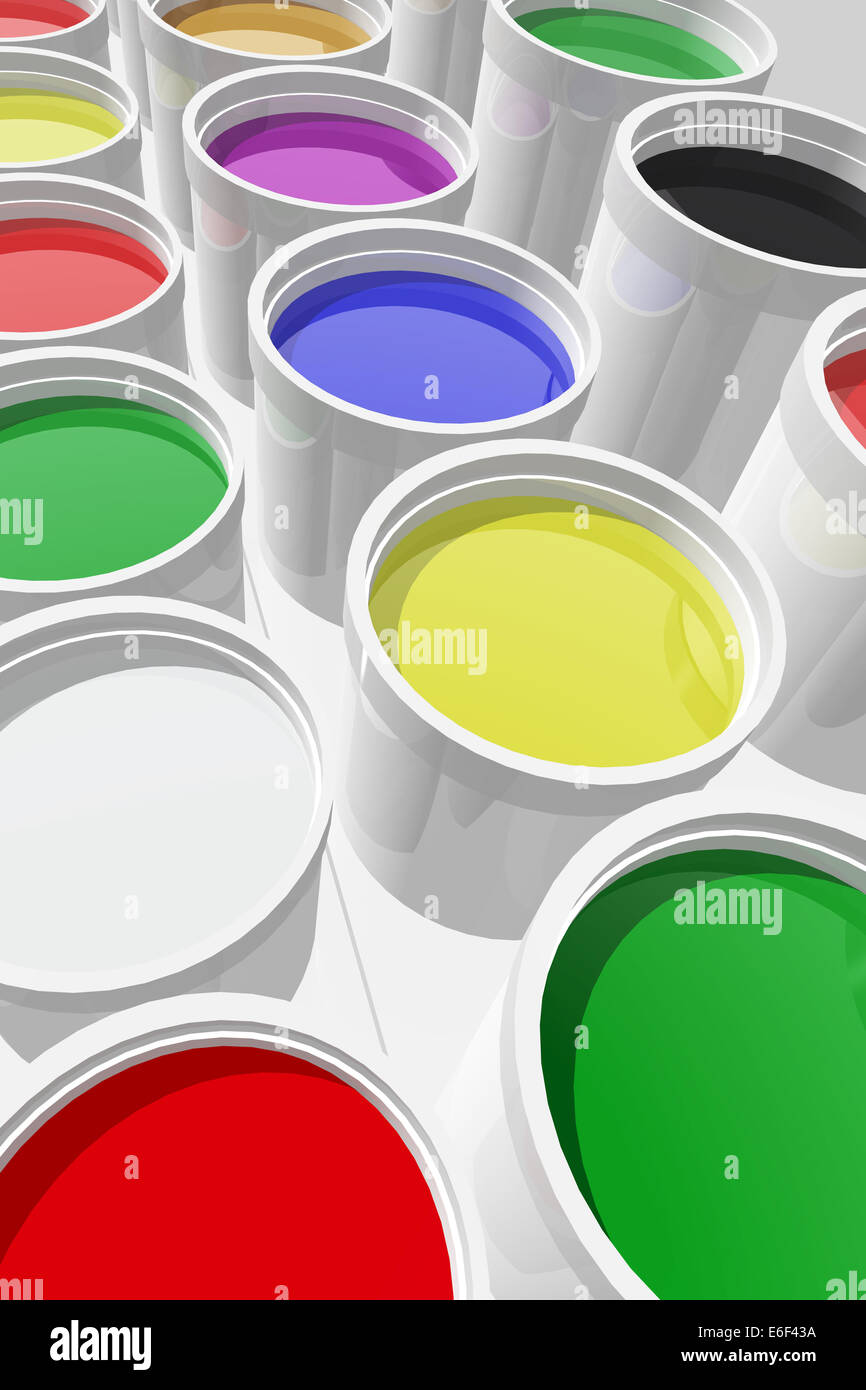 Cans of paint Stock Photo Alamy