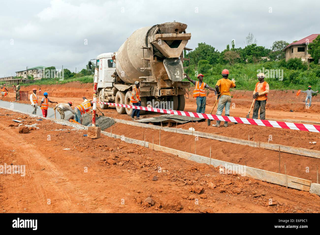 Road construction near Accra, Ghana, Africa Stock Photo Alamy