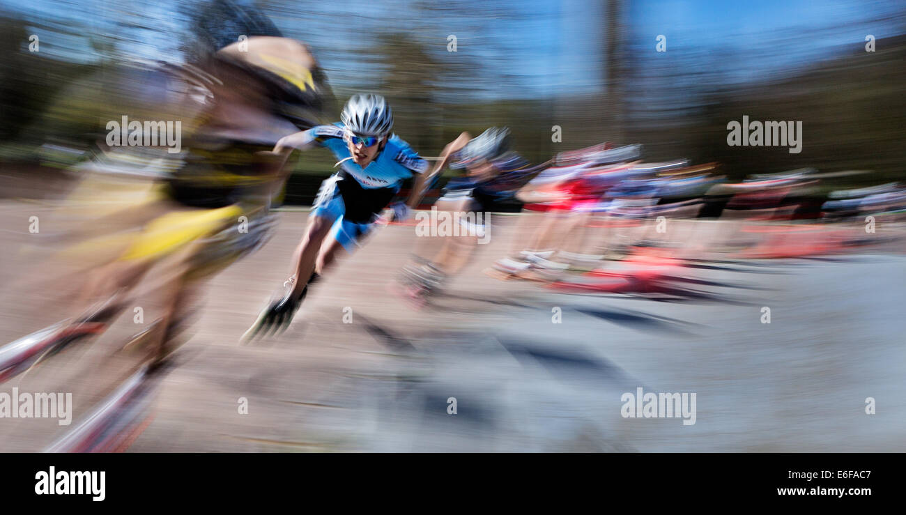 1/2 finale du championnat de France de roller de vitesse Stock Photo