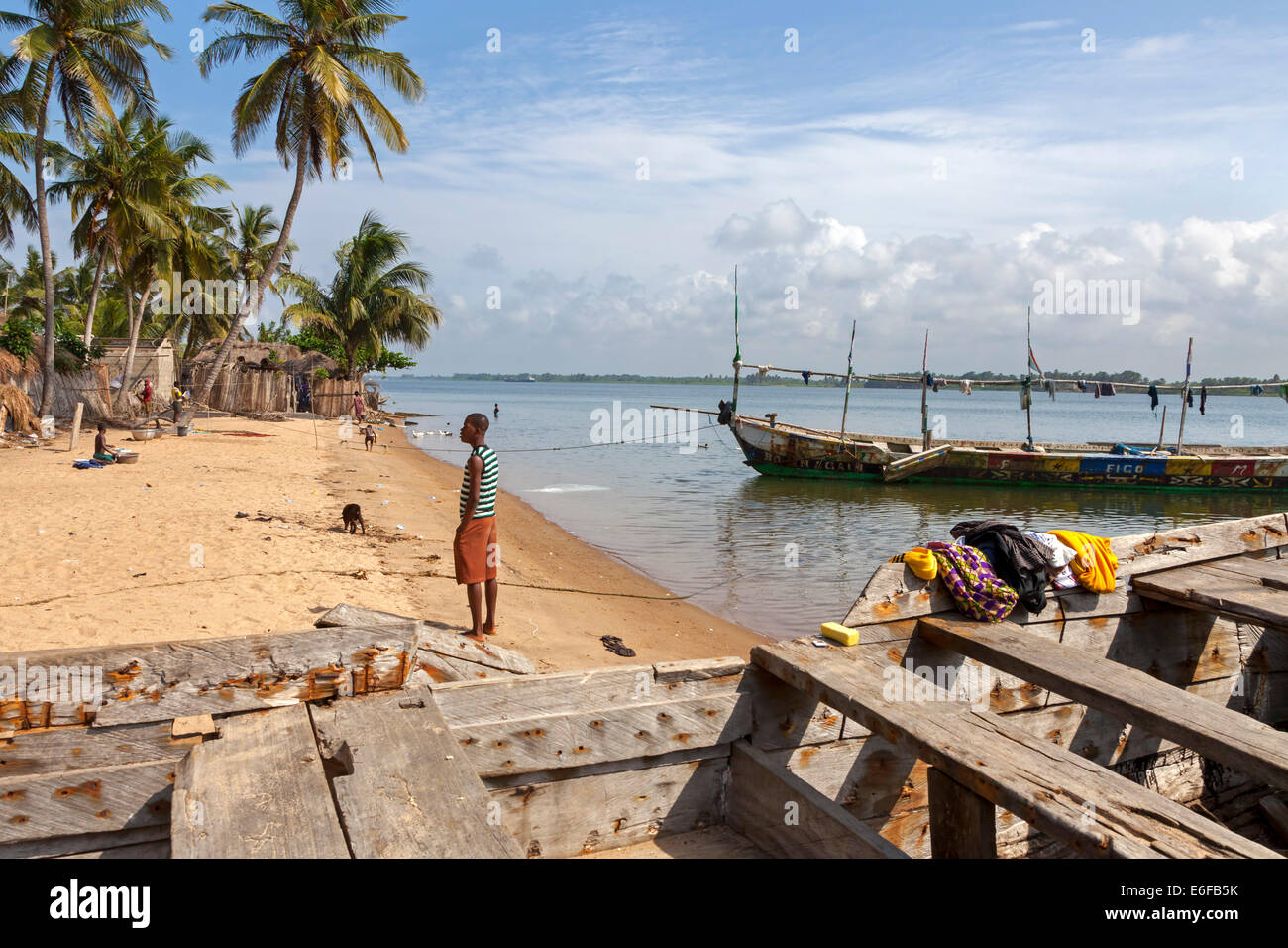 Fishing boats at Ada Foah, Greater Accra, Ghana, Africa Stock Photo Alamy