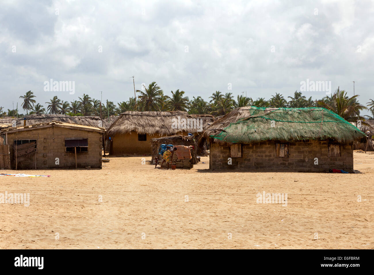Houses at Ada Foah, Greater Accra, Ghana, Africa Stock Photo