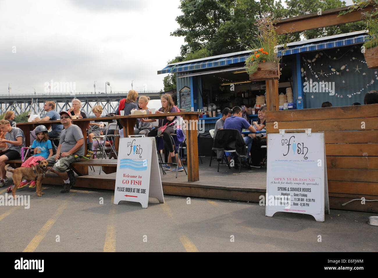 Vancouver go fish restaurant popular fish and chips Stock Photo Alamy