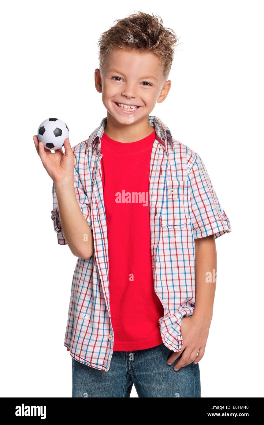 Boy with soccer ball Stock Photo Alamy