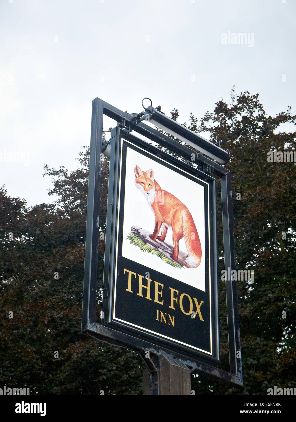 The Fox Inn pub sign UK Stock Photo