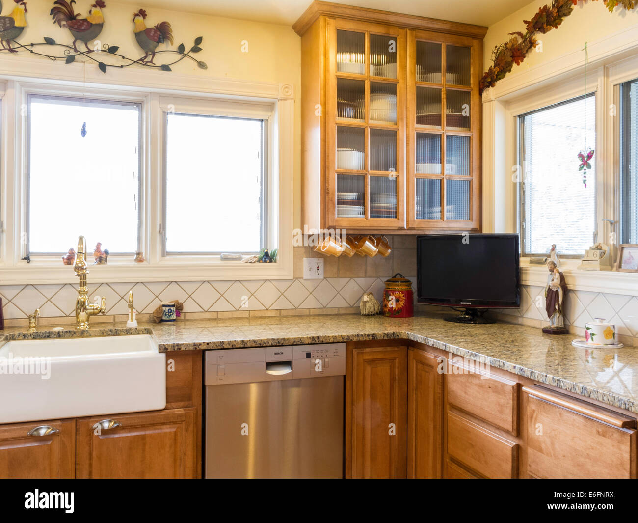 Luxury Residential Kitchen, USA Stock Photo Alamy