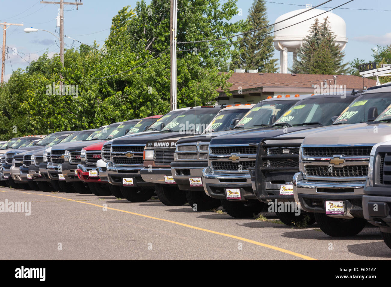 Used Trucks parked at Car Dealership, USA Stock Photo Alamy