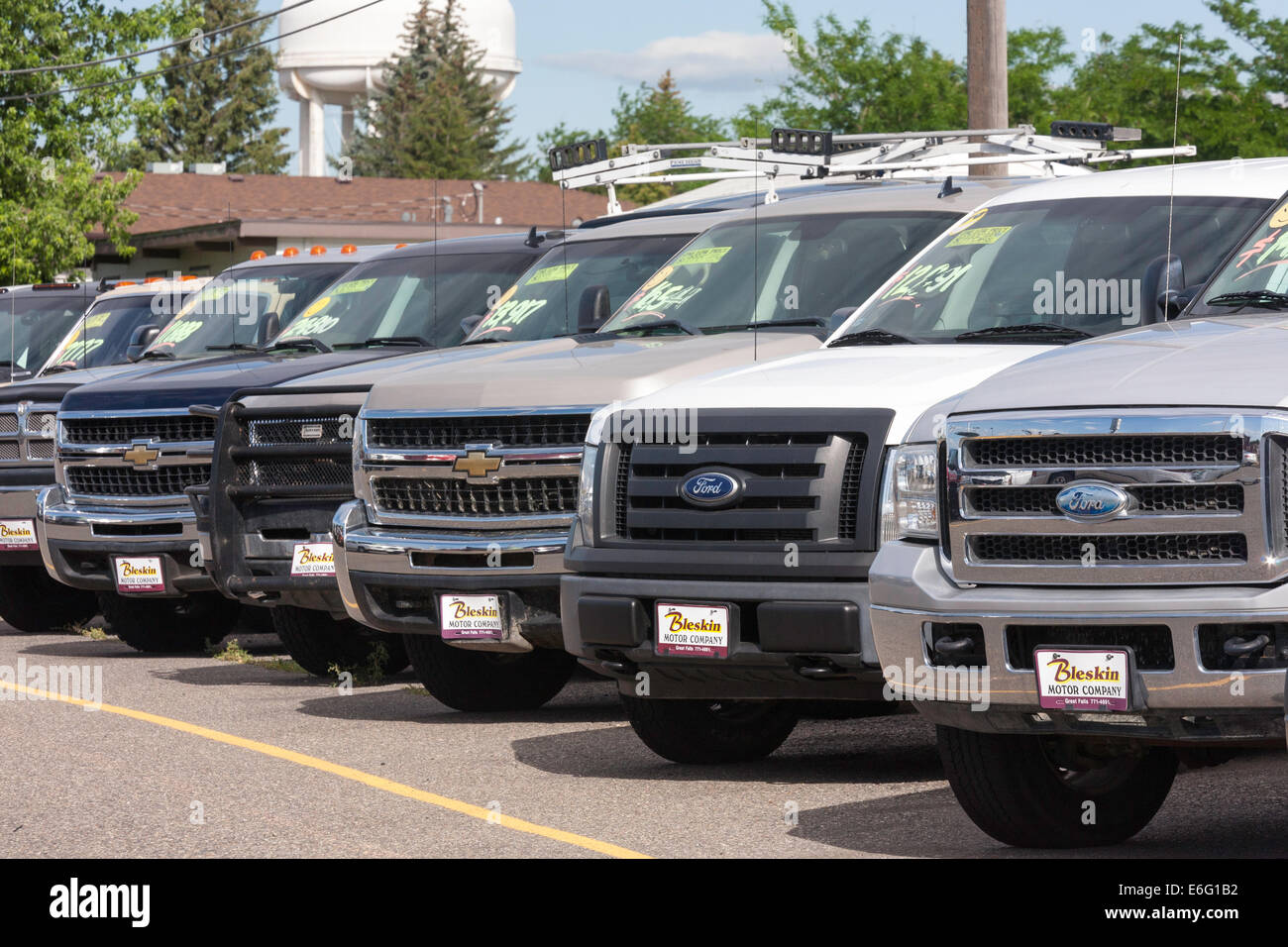 Used Trucks parked at Car Dealership, USA Stock Photo Alamy