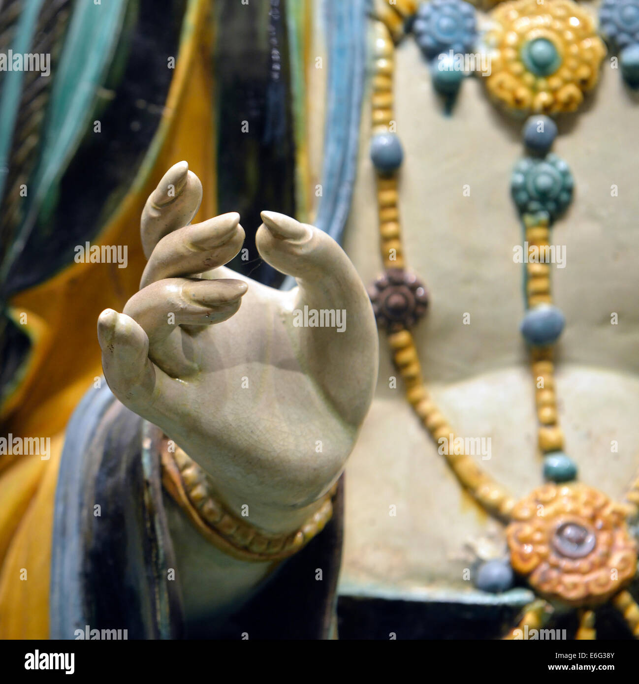 Gesture of Seated Bodhisattva. Ming Dynasty (1368-1644) Stock Photo