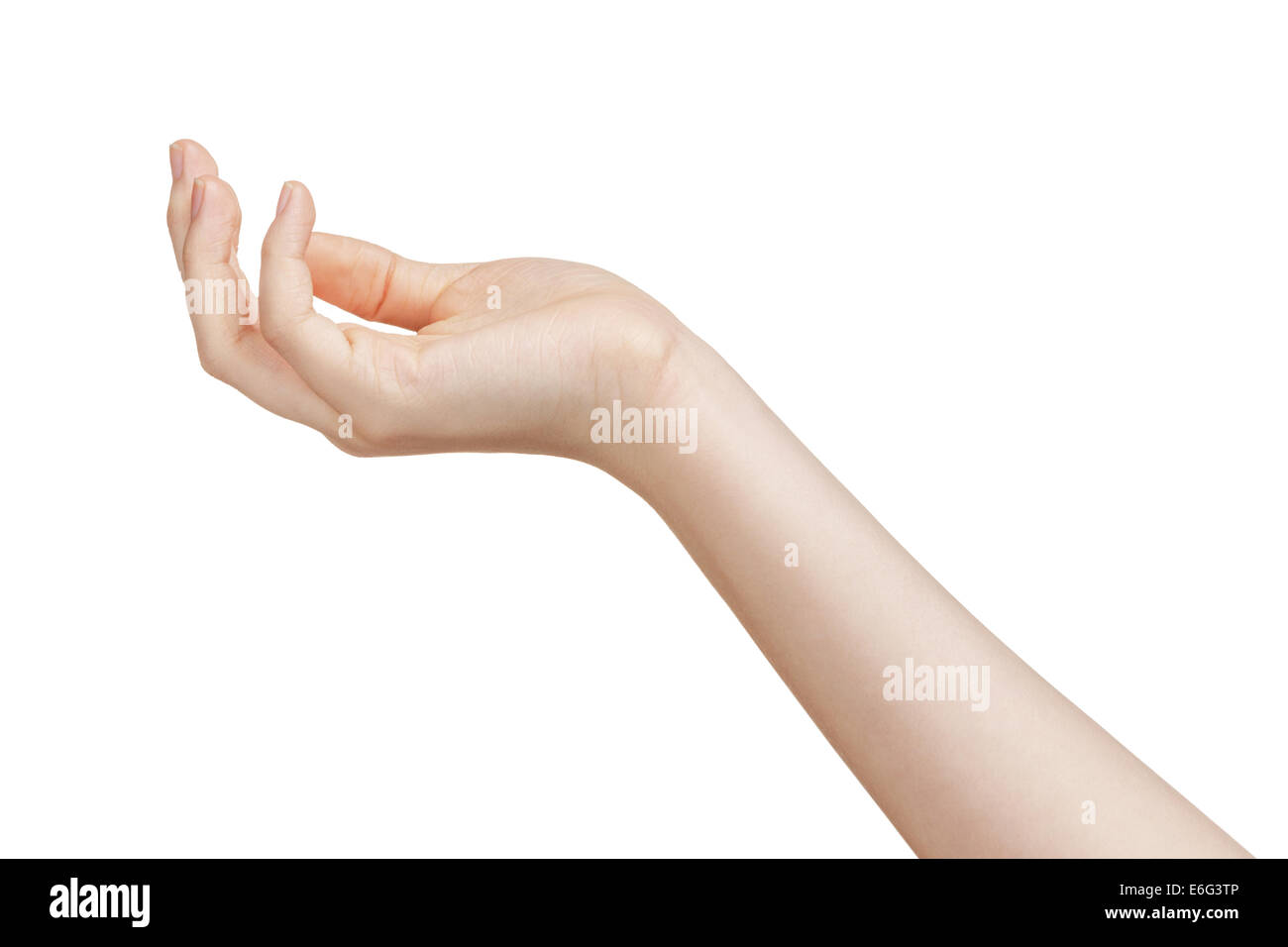 Female Teen Hand To Hold Something, Isolated On White Stock Photo - Alamy