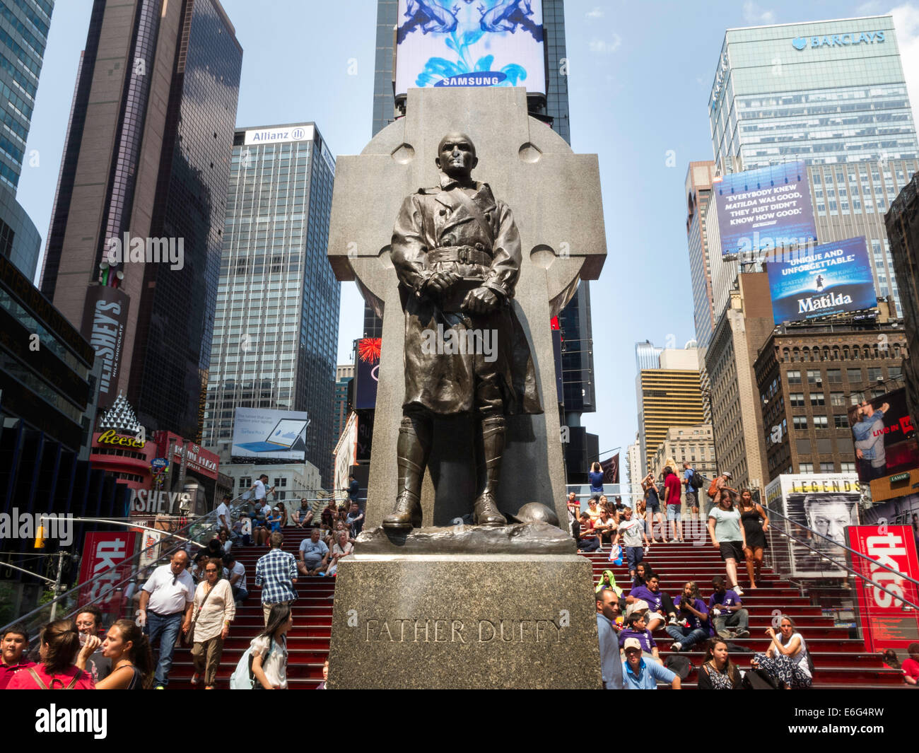 Father Duffy Statue in Times Square, NYC Stock Photo - Alamy
