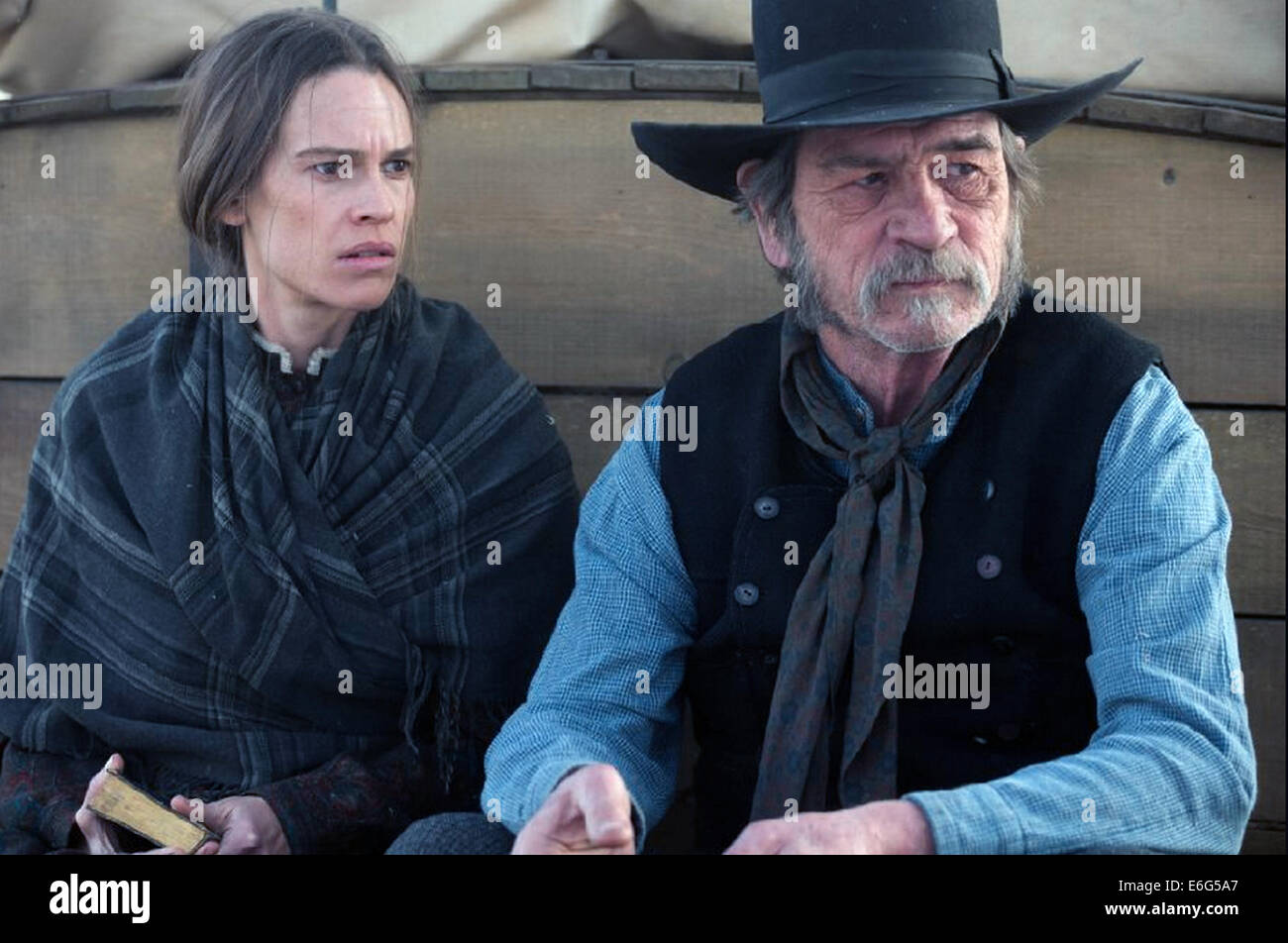 THE HOMESMAN 2014 EuropaCorp film with Hilary Swank and Tommy Lee Jones Stock Photo