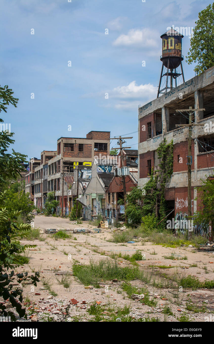 Abandoned buildings. Detroit, MI Stock Photo