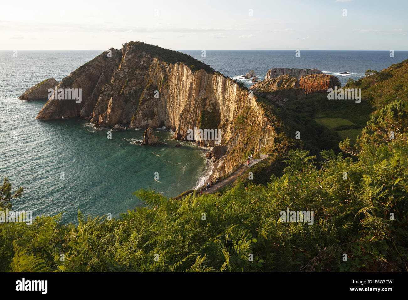 Beach view. Playa del Silencio. Cudillero. Cantabrian Sea. Asturias province. Spain. Europe Stock Photo