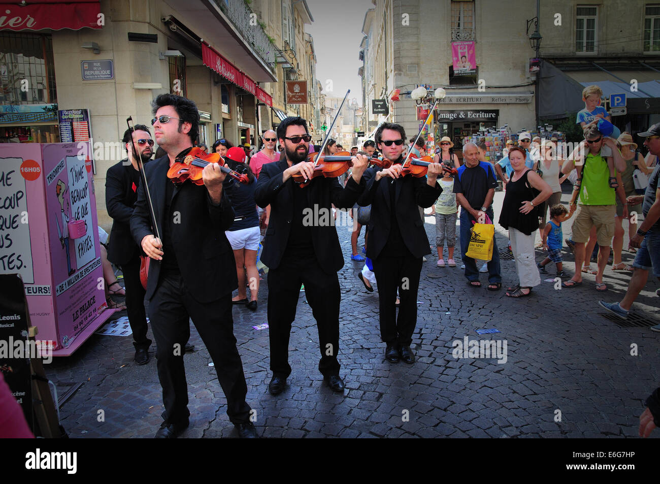 Street performers at Avignon Festival, France, July 2014 Stock Photo