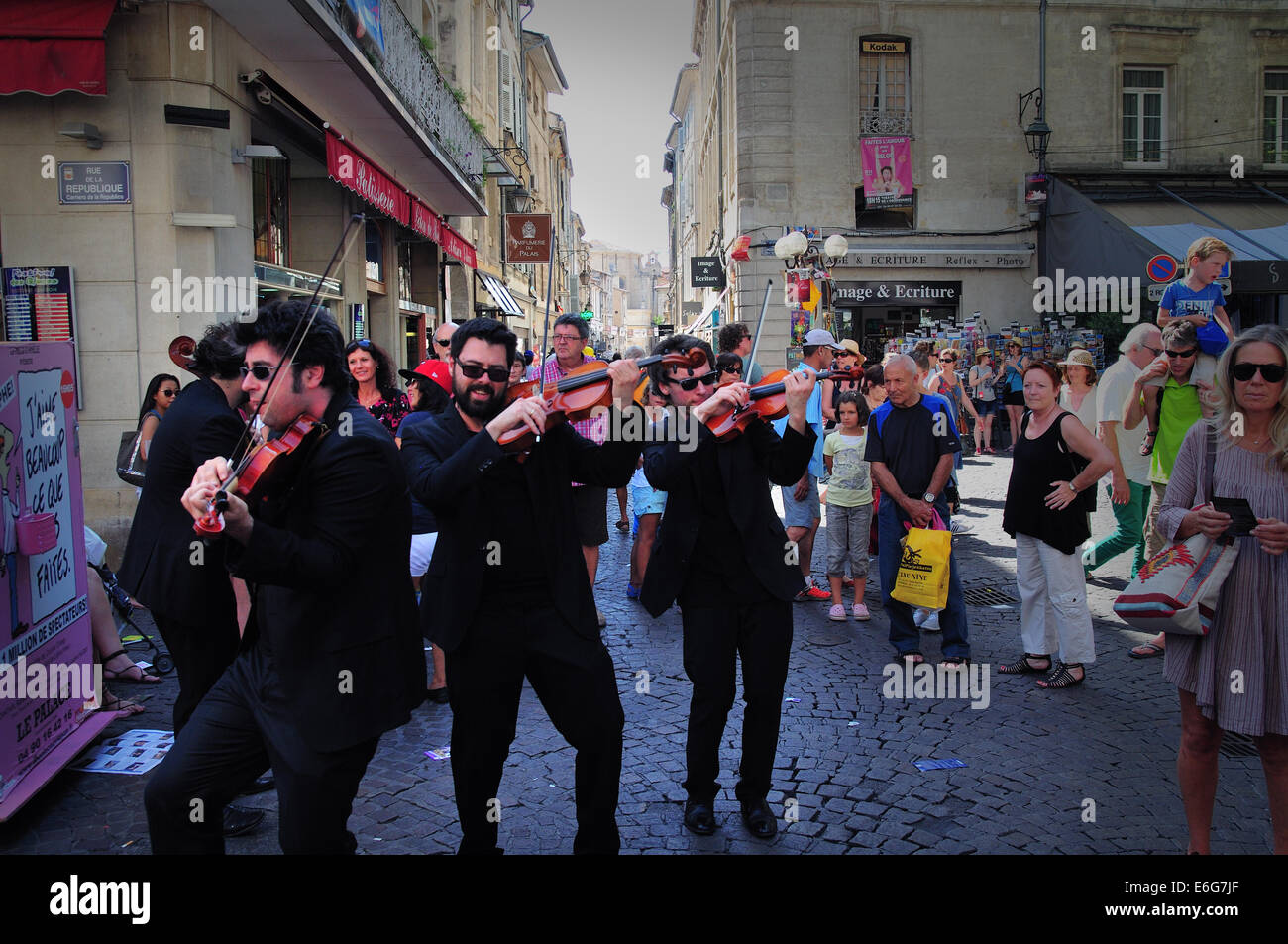 Street performers at Avignon Festival, France, July 2014 Stock Photo
