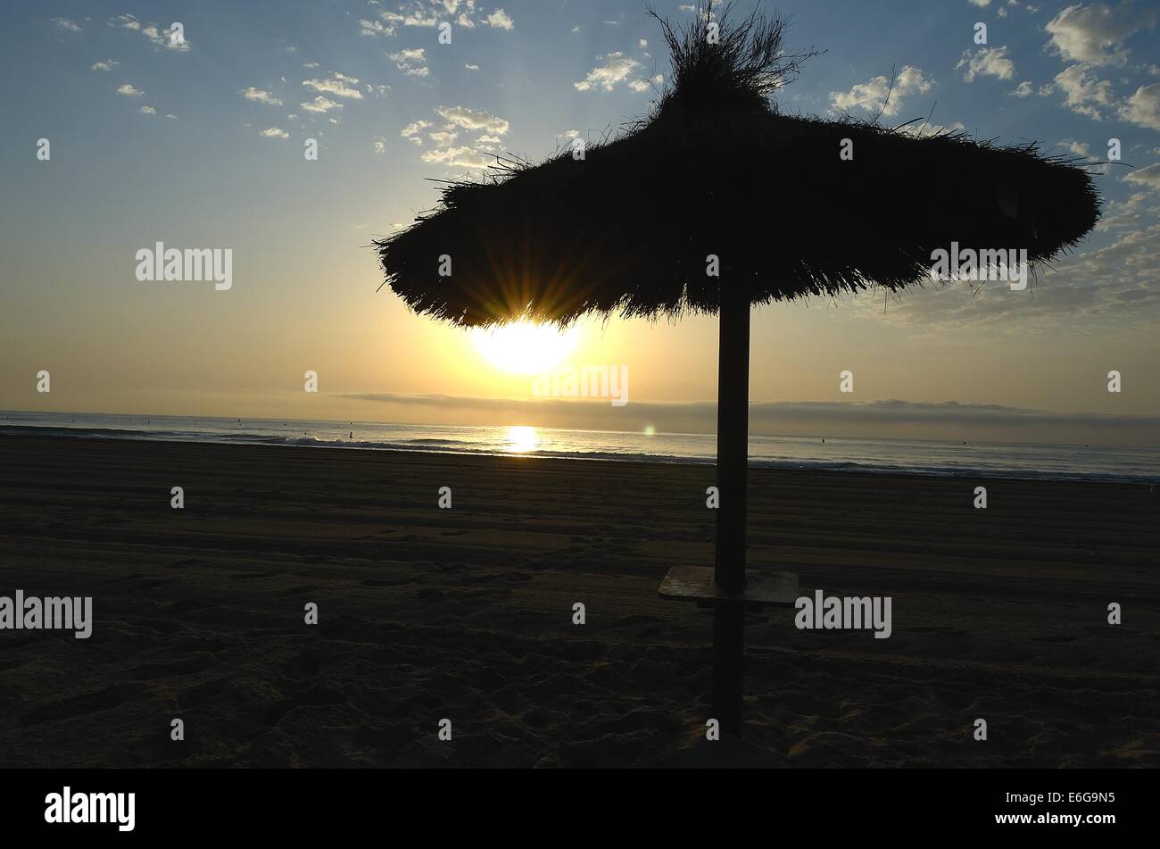 A sunrise on a Spanish beach Stock Photo Alamy