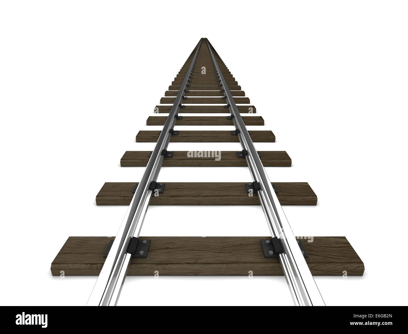 3d render of railway tracks Stock Photo