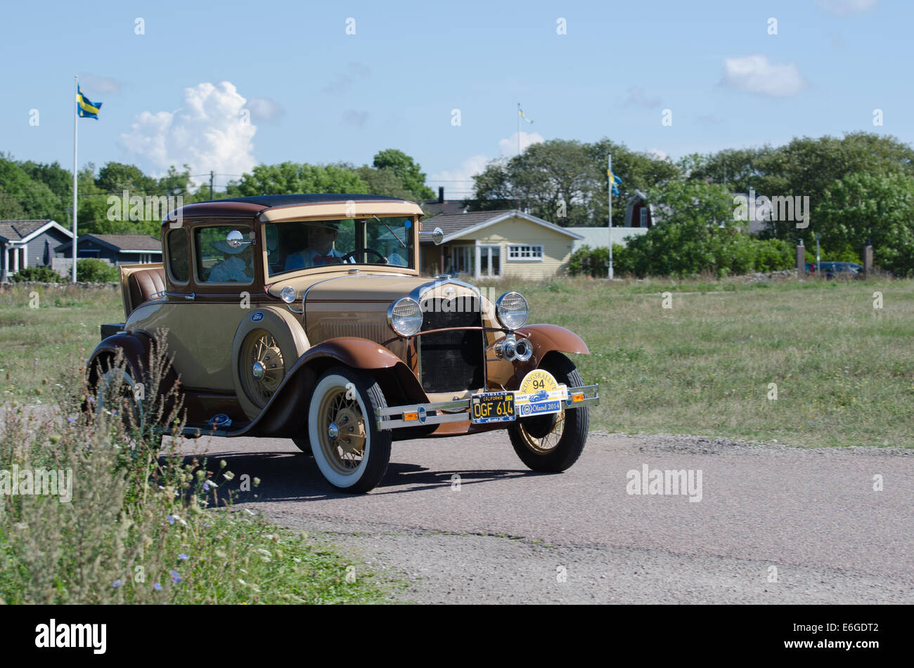 A-Ford Coupé (1931) oldtimer car at the Swedish Kings Rally on the island Öland in Sweden Stock Photo