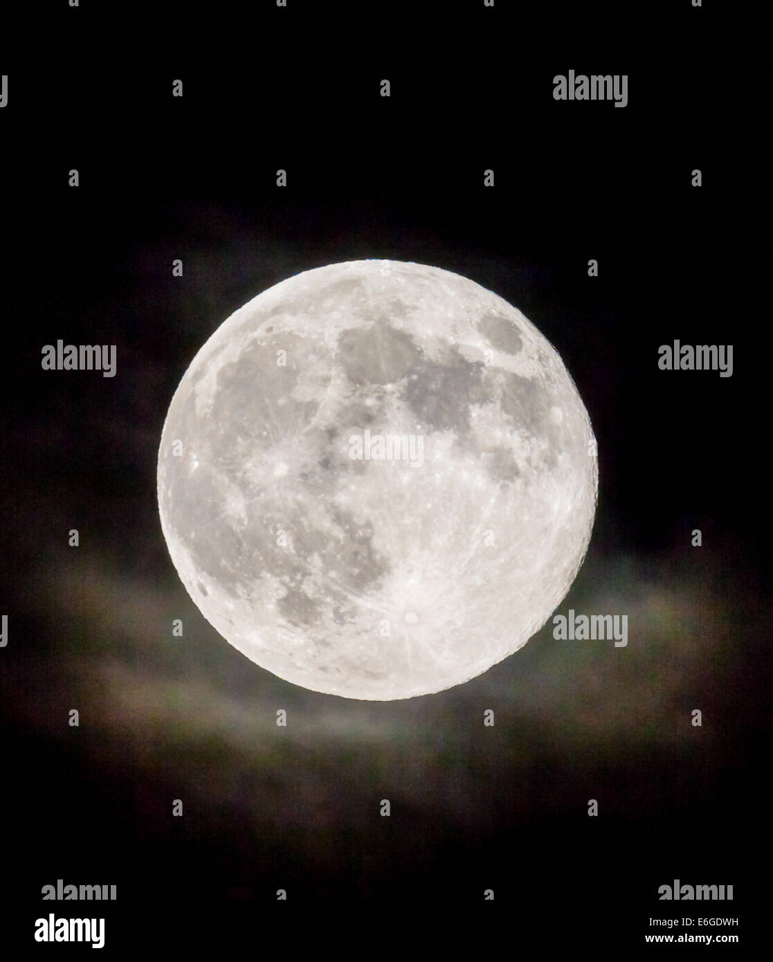Super moon, full moon over Rocky Mountains, Salida, Colorado, USA Stock Photo